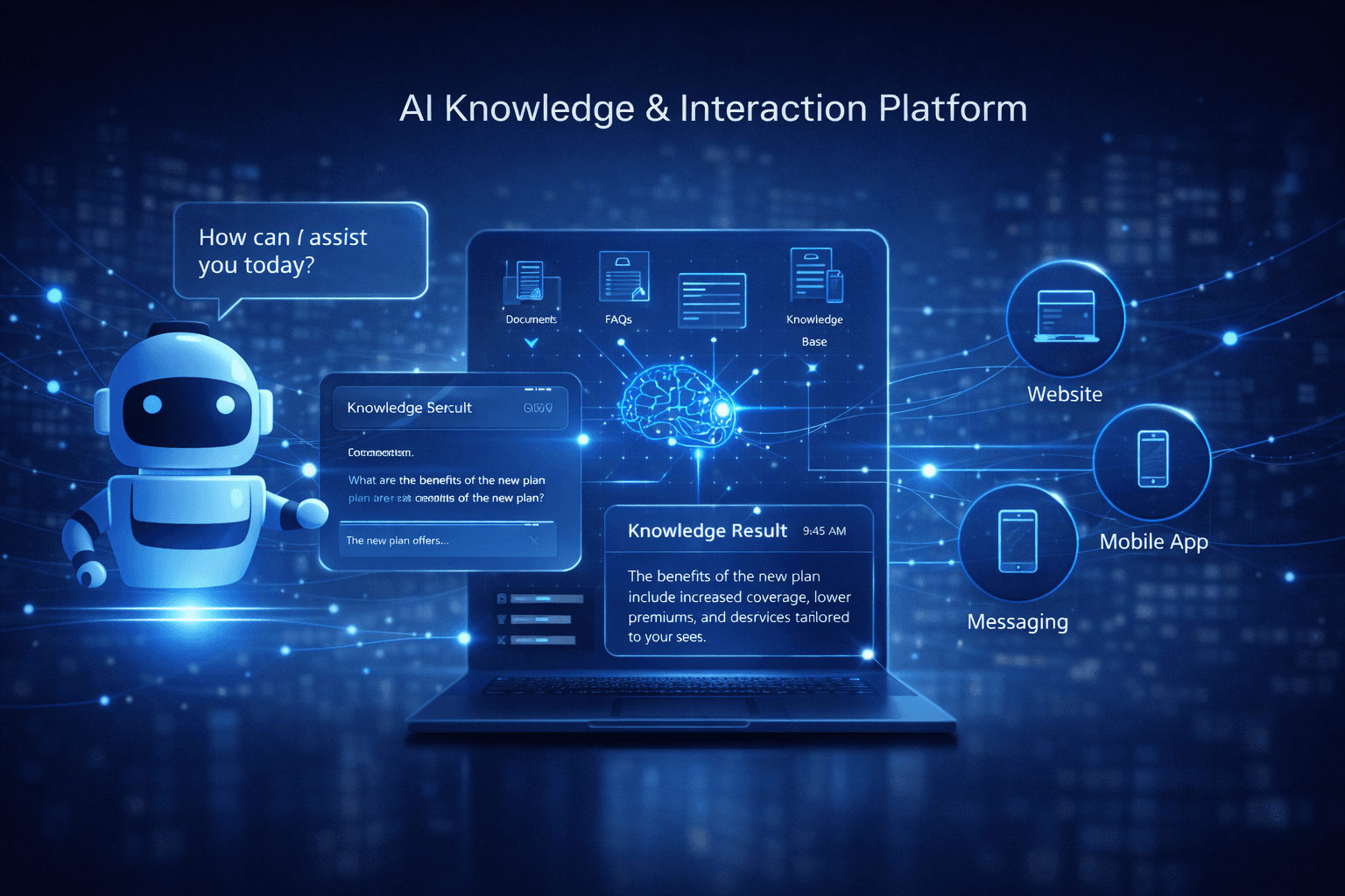 Intelligent conversational AI for knowledge access and automation.